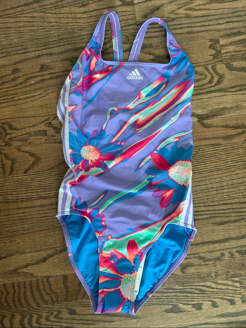 adidas Lavender Floral Active One-Piece 3S Swimsuit
